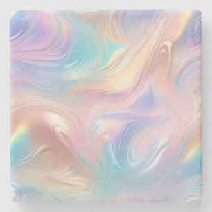 Trendig pastel Rosa Blue gult abstrakt vinkar Stenunderlägg