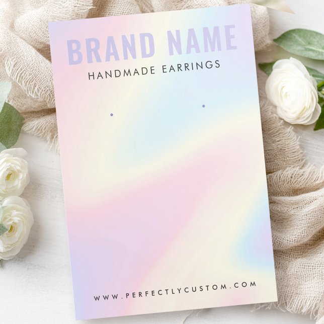 Trendig pastell regnbåge modern örhänge display-ko visitkort (Trendy pastel rainbow modern earring display card)