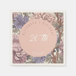 Trendig pastell retro blommig Rosa Blå Födelsedag Pappersservett