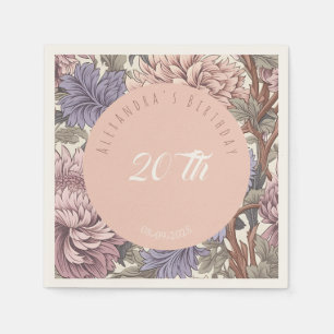 Trendig pastell retro blommig Rosa Blå Födelsedag Pappersservett