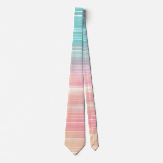 Trendig Pastellrandig Gradientfärg Mönster Slips (Framsida)