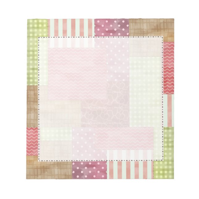 Trendig Patchwork Quilt Anteckningsblock (Framsida)