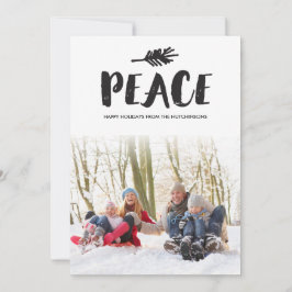 Trendig Peace Helgdag Photo Cards - svart Julkort