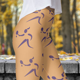 Trendig Peach Womens Tennis Mönster Leggings