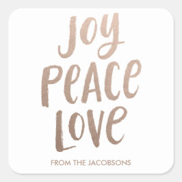 Trendig-penselstilstift - Ro Guld Fyrkantigt Klistermärke