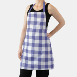 Trendig Periwinkle Blue White Gingham Check Mönste