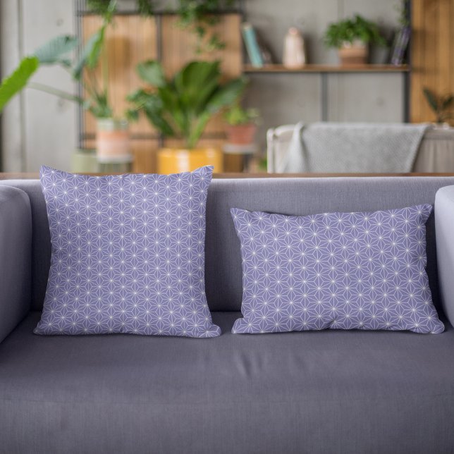 Trendig Periwinkle Geometric Japanska Mönster Kudde (Skapare uppladdad)