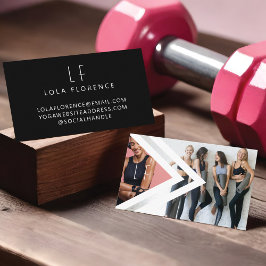 Trendig Personal Fitness Trainer 2 Photo Monogram Visitkort
