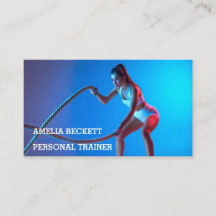 Trendig Personal Trainer Fitness Photo Business Ca Visitkort