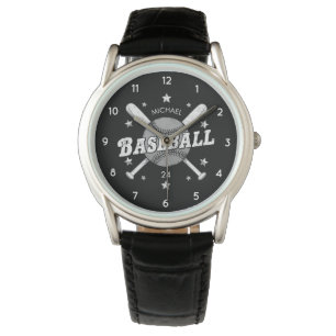 Trendig Personlig Baseball Namn och nummer Armbandsur