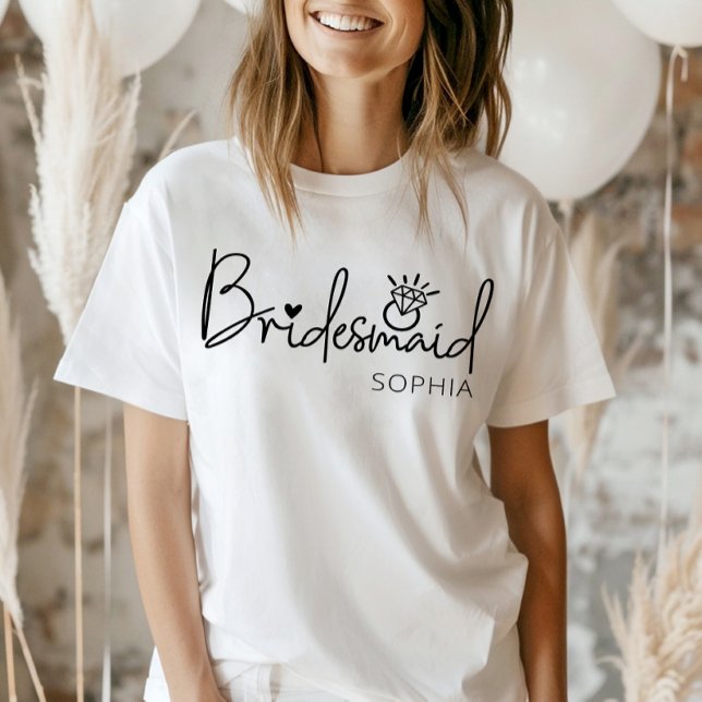 Trendig Personlig Bridesmaid T Shirt (Skapare uppladdad)