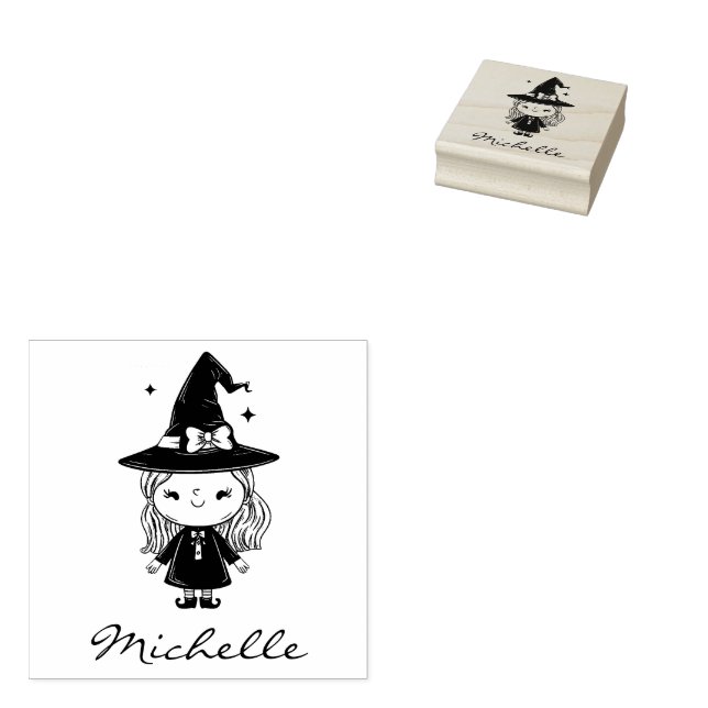 Trendig Personlig Cute häxa Halloween Stämpel (Stämplad)