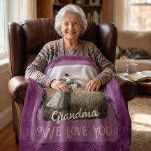 Trendig Personlig Foto Text Mormor Present Röd