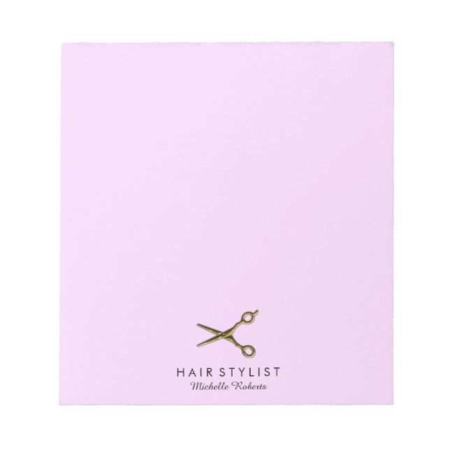 Trendig Personlig Guld Sissor Hair Salon Anteckningsblock (Framsida)