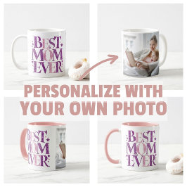 Trendig Personlig Mammas Foto Bästa Mamma Någonsin Kaffemugg