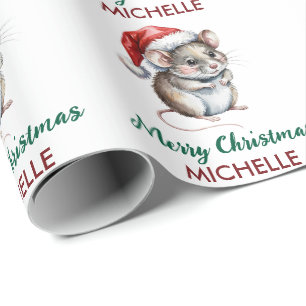 Trendig Personlig Mus med Julhatt Jul Presentpapper
