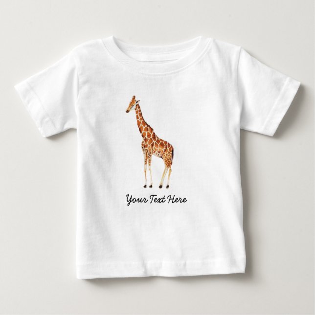 Trendig Personlig Safari Animal Söt Giraffe T Shirt (Framsida)