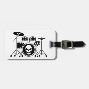 Trendig Personlig skalle Drum Set Music Drummer Bagagebricka