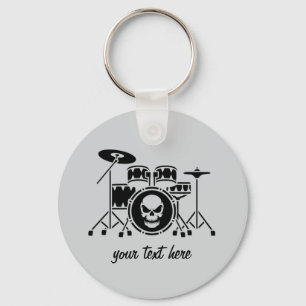 Trendig Personlig skalle Drum Set Music Drummer Nyckelring