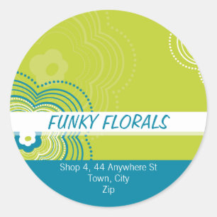 TRENDIG PERSONLIG STICKER: funky 12 Runt Klistermärke