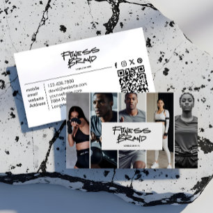 Trendig personlig tränare Fitness Fotocollage Visitkort