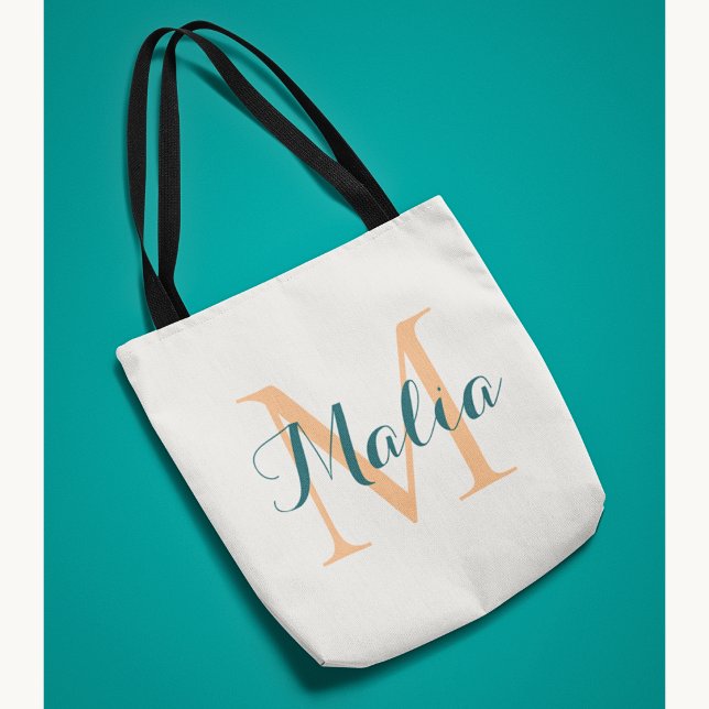 Trendig Personlig Tropisk Monogram Sommar Strand Tygkasse (Skapare uppladdad)