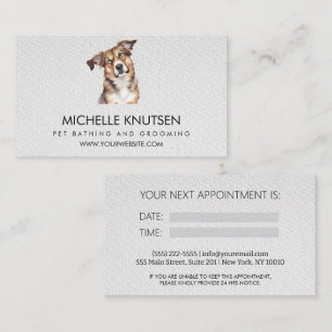 Trendig Pet Bathing och Grooming Appointing Card Visitkort