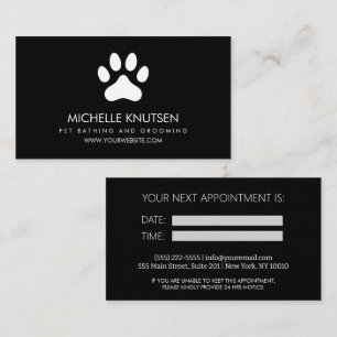 Trendig Pet Bathing och Grooming Appointing Card Visitkort