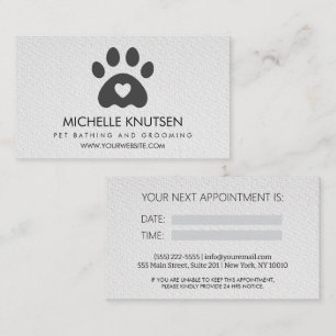 Trendig Pet Bathing och Grooming Appointing Card Visitkort