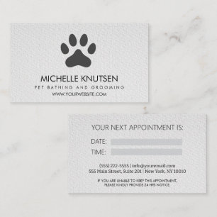 Trendig Pet Bathing och Grooming Appointing Card Visitkort