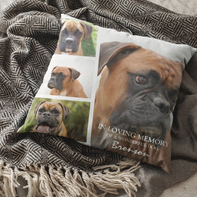 Trendig Pet Photo Collage in Loving Memory Kudde (Skapare uppladdad)
