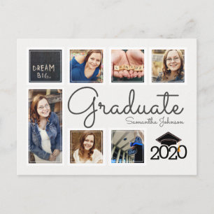 Trendig Photo Collage Cap Student annons Vykort