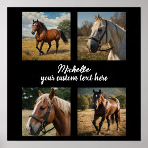 Trendig Photo Collage Personlig Horse Lover Poster