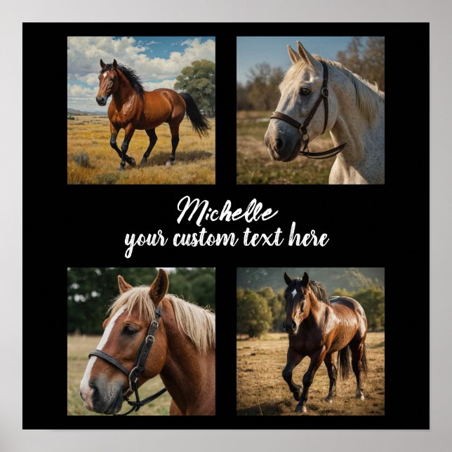 Trendig Photo Collage Personlig Horse Lover Poster (Framsidan)