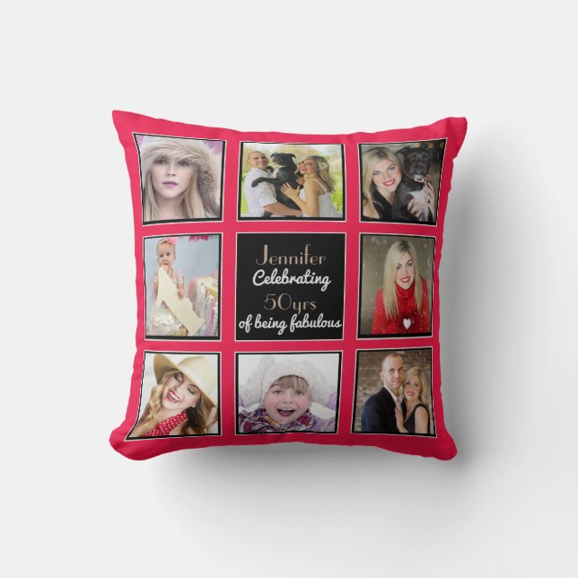 Trendig Photo Collage Pillow ANY EVENT-Personlig Kudde (Framsida)