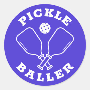 Trendig Pickle Baller Electric Blue Runt Klistermärke
