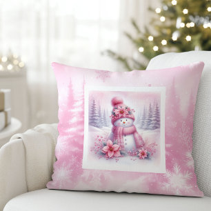 Trendig Pinkmas Mysig Vinter Skog Barn Present Kud Kudde