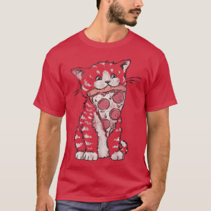 Trendig Pizza Kattunge Animal Food Humor T Shirt