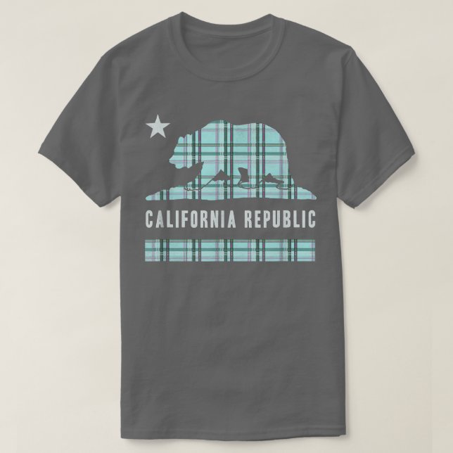 Trendig Play California Republic Bear Flagga T Shirt (Design framsida)