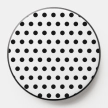 Trendig Polka dots White & Black Popsocket