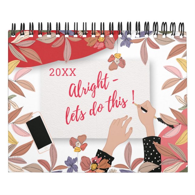 Trendig Positivity Motivational Abstrakt Girls 202 Kalender (Omslag)