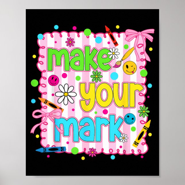 Trendig Prickig Dag Gör Märke Båge Färgglad Prick Poster (Framsidan)