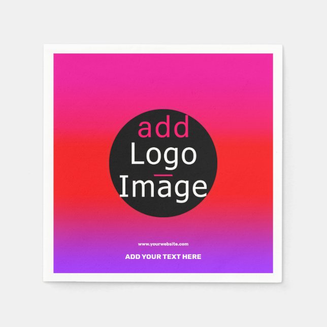 Trendig Professionell Anpassade Magenta Party Pappersservett (Framsidan)