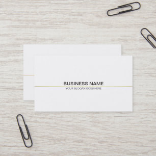 Trendig Professionell Clean Classy Plain White Gul Visitkort