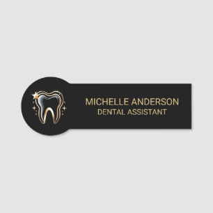 Trendig Professionell Dental Assistant Black Guld Namnbricka