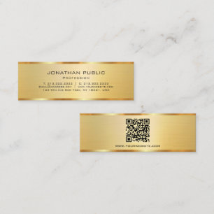 Trendig Professionell Elegant Modern QR-kod Guld Mini Visitkort