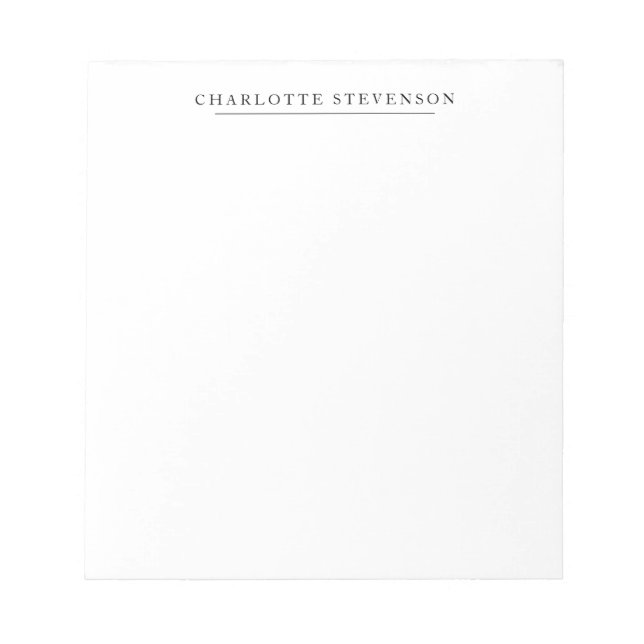 Trendig professionell enkel minimalistisk namn anteckningsblock (Framsida)