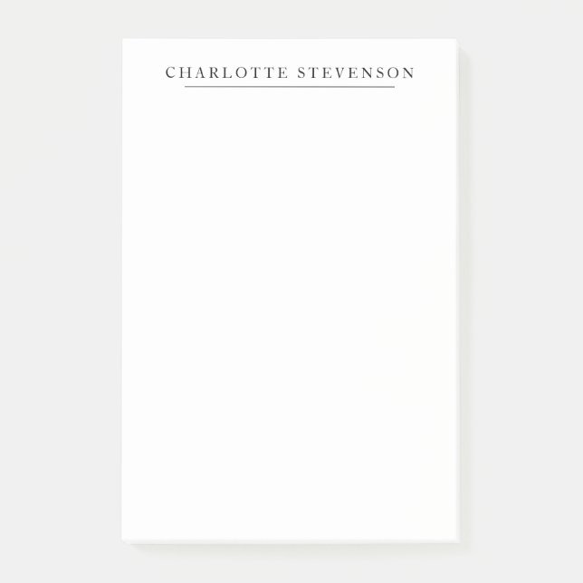 Trendig professionell enkel minimalistisk namn post-it block (Framsida)