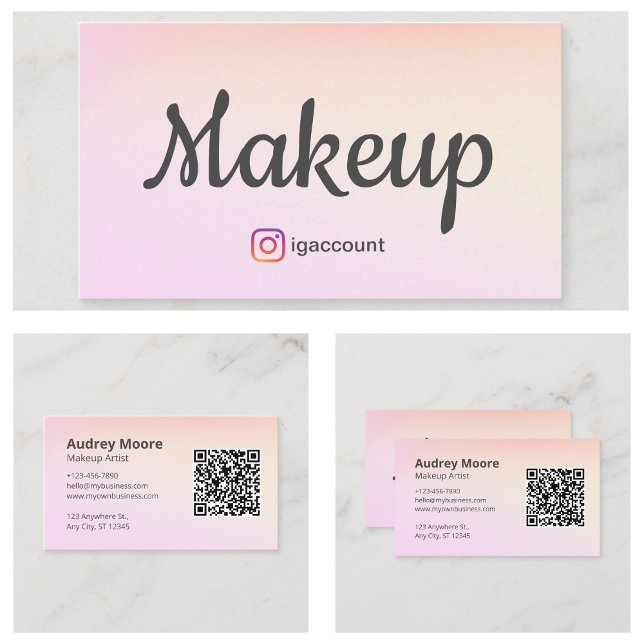 Trendig Professionell Freelance Makeup Artist Visitkort (Trendy Professional Freelance Makeup Artist Business Card
)