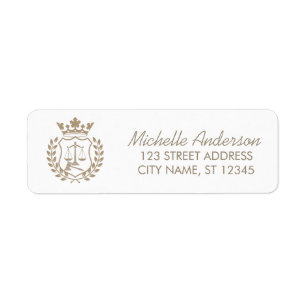 Trendig professionell jurist advokat returadress etikett